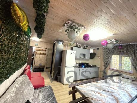 The new house is made of natural wood. 2 floors. 2 km from t