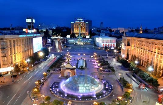 The apartment overlooks the Independence Square with two sep