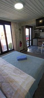 The room has a warmth of a syllable. In the kitchen, the til