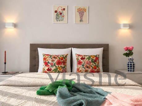 Designer European-style two-room apartment in the Grani residential complex, Dnipro (Dnipropetrovsk) - apartment by the day